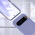 thumbnail image 3 of KOMI for Google Pixel 9 Pro XL Case, Silicone Phone Case with 1 Screen Protector, Soft Anti-Scratch Microfiber Lining, Full Body Shockproof Slim Cover Support Wireless Charging, Lavender Purple, 3 of 5