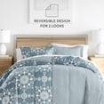 thumbnail image 3 of Noble Linens 2-Piece Light Blue Daisy Medallion Reversible Print Comforter Set, Twin/TwinXL, 3 of 13