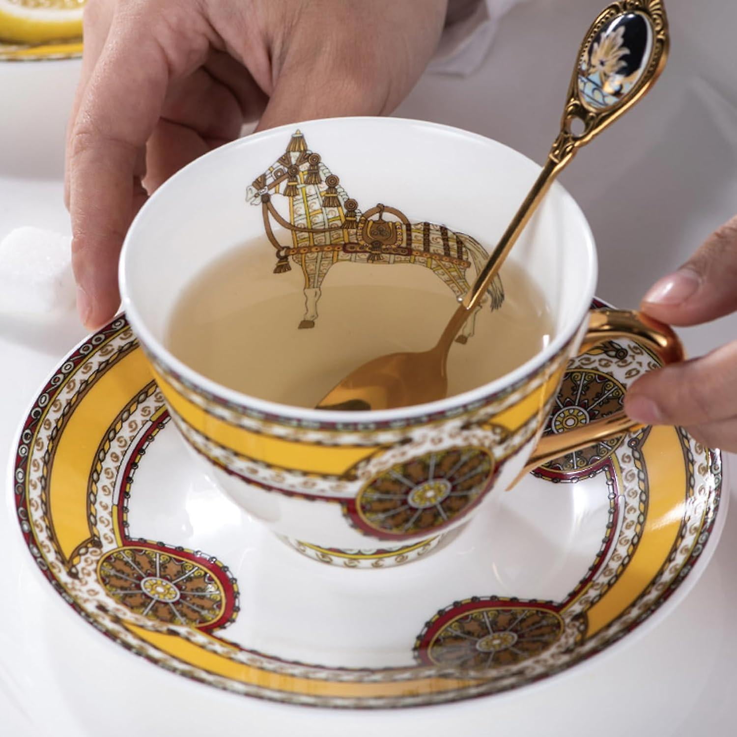 Tasse à Café En émail,verre à Thé Fleuri Standardisé Pour Boissons