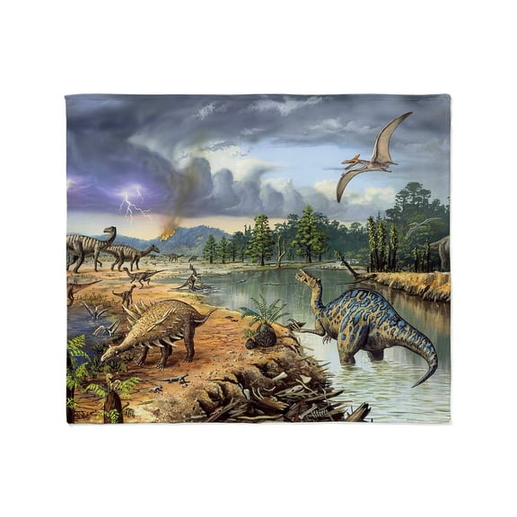 CafePress - Early Cretaceous Life, Artwork Throw Blanket - Soft Fleece Throw Blanket, 50"x60" for All Ages