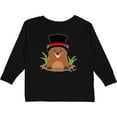 thumbnail image 3 of Inktastic Groundhog Day with Groundhog in Top Hat Boys or Girls Long Sleeve Toddler T-Shirt, 3 of 5