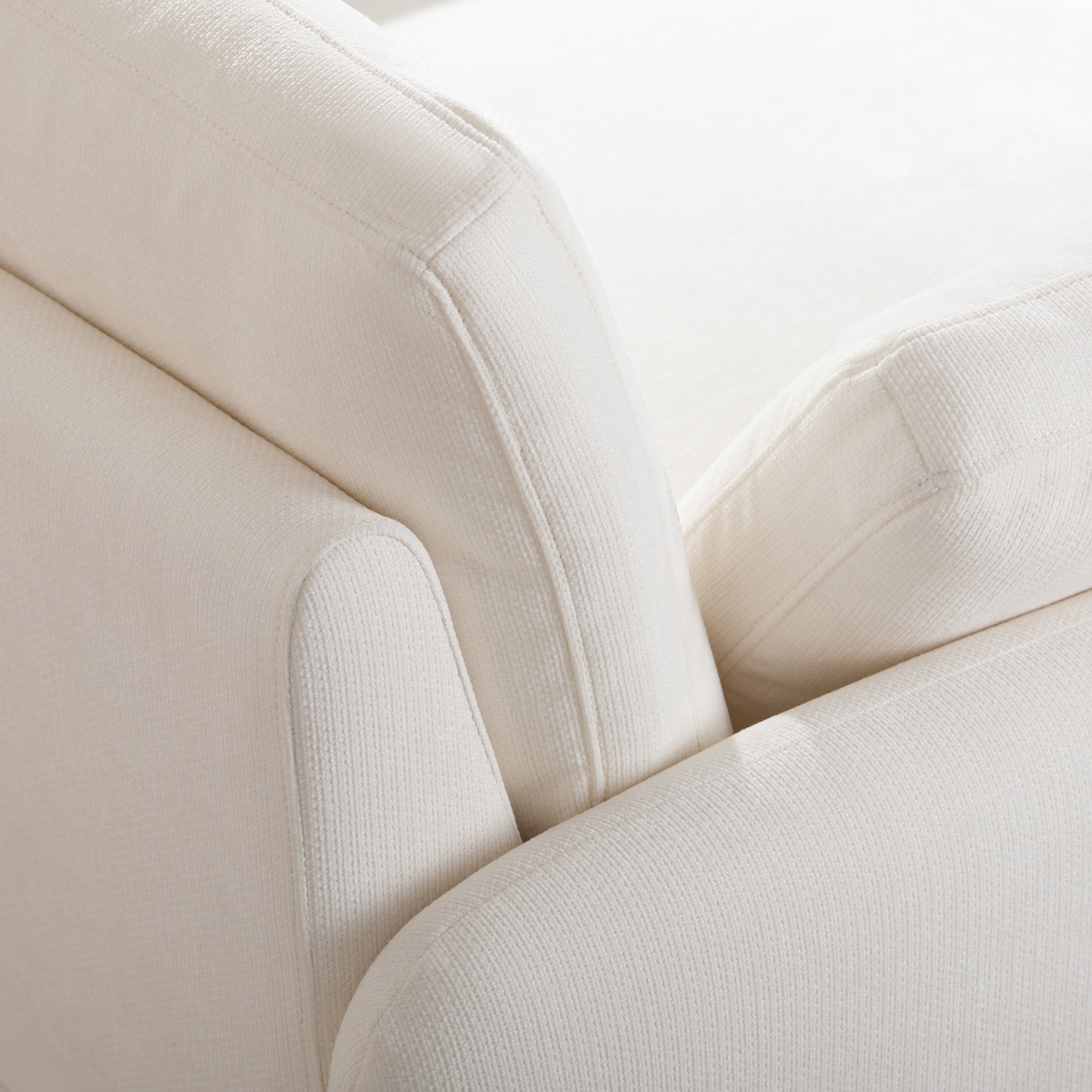 Accent Chair, Single Sofa, Oversized Chair with Wide 43 Inch Deep Seat and 2 Included Pillows, Modern Chenille Upholstered Armchair for Living Room, Apartment, 50 x 43 x 34 Inches, Cream