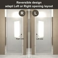 thumbnail image 6 of Shower Door 32"x 72" Pivot Shower Door, Brushed Nickel Aluminum Frame, Half Frame ,1/4"(6mm) Tempered Glass Explosion Proof Film,Glass Shower Door, 6 of 25
