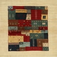 thumbnail image 1 of Ahgly Company Machine Washable Indoor Square Contemporary Red Brown Area Rugs, 3' Square, 1 of 7