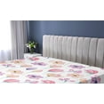 thumbnail image 5 of Ambesonne Floral Fitted Sheet, Simple Flowers Romance Print, Queen Size, Pink Pale Yellow and Blue, 5 of 5