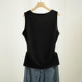 thumbnail image 5 of Endives Women's Cotton Tank Top Fitness Round Neck Wrapped Camisole Top Vest Basic Layer Tank Top Sport Wear Black, 5 of 7