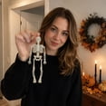 thumbnail image 5 of 6in Halloween Skeleton Hanging Ornament - Mini Poseable Plastic Skeleton Props in 4 Colors for Party Favors,Tree Decor,and Haunted House Props,Beige, 5 of 8
