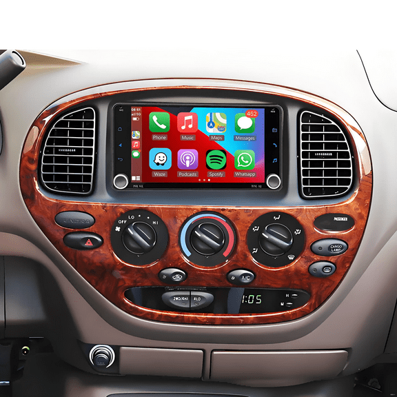 4 64G Android 15 Car Stereo 7Inch Dual Knob CarPlay Android Auto GPS Fit for Toyota 4Runner 2003-2009 Fit for Toyota Alphard 2002-2015 Backup Camera