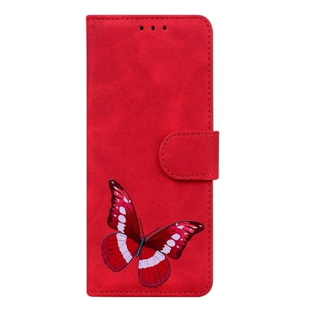 Case for Infinix Hot 20S Color Printed Wallet Flip Folio Cover Card Slots Butterfly