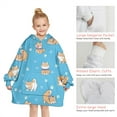 thumbnail image 6 of Cute Shiba Inu Blanket Hoodies for Kids 6-13YR Oversize Wearable Blanket Hoodies for Boys Girls Teens, 6 of 7