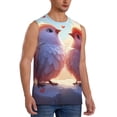 thumbnail image 2 of Kdxio Heart Sky Bird Couple for Men's Muscle T-shirt,Sleeveless for Workout Running Athletic Gym Lounge Casual, 2 of 5
