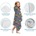 thumbnail image 7 of Colorful Dinosaurs Floral Motifs Pattern Hooded Bath Towel，60"x35" for Ages 3 To 12 Kids, Quick Dry Lightweight Soft Microfiber Hood Beach Towel Cover Up for Kids, 7 of 7