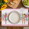 thumbnail image 4 of Summer Starfish Pink Placemats Set of 8, Beach Coral Conch Coastal Placemats for Dining Table, Place Mats for Kitchen Tabletop, Waterproof Wipeable Dining Table Mats Set, 4 of 9