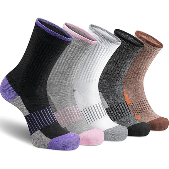 5 Pairs Ankle Compression Socks for Men & Women, Arch Support Sport Socks for Running, Athletic, Cycling
