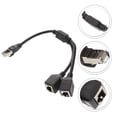 thumbnail image 2 of CIMAXIC 1Pc RJ45 Ethernet Cable Adapter Splitter 1 Male to 2 Female Port LAN Network Plug 2 in 1 Adapter NetWork Accessories Splitter (Black),12.99"X1.77"X0.79", 2 of 5