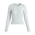 thumbnail image 6 of Lnmiateer Women Crew Neck Button Down Cropped Knit Cardigan Long Sleeve Lightweight Open Front Sweater Shrug Casual Summer Layering Outerwear, 6 of 6