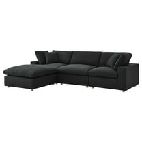 Modular Sectional Deep Sofa Set, Black, Fabric, Modern Contemporary, Living Lounge Cafe Room Hotel Lobby Hospitality