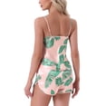 thumbnail image 3 of Conjuntos de pijamas de satén para mujer INSPIRE CHIC, top de tirantes con pantalones cortos, 2 piezas, ropa de dormir, conjunto de pijama de seda S verde, 3 of 6
