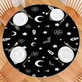 thumbnail image 2 of Black Halloween Occult Patterns Round Fitted Tablecloth with Elastic Edge,Dining Table Cover Waterproof,Outdoor Round Tablecloth for Camping,Dining,Indoor and Outdoor, 2 of 7