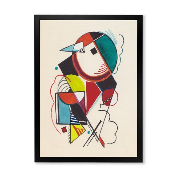 Designart 'Abstract Compositions Of Colored Geometric II' Modern Framed Art Print