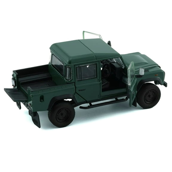 Land Rover Defender 110 Pickup Truck Green with Extra Wheels 1/64 Diecast Model Car by BM Creations
