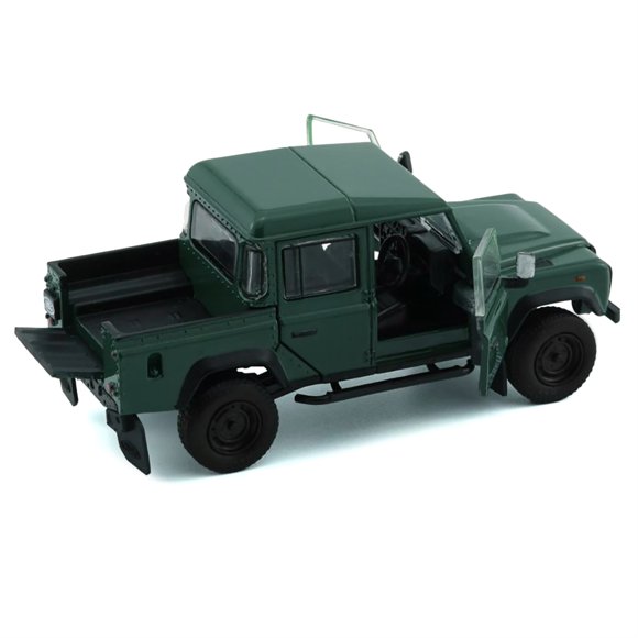 Land Rover Defender 110 Pickup Truck Green with Extra Wheels 1/64 Diecast Model Car by BM Creations