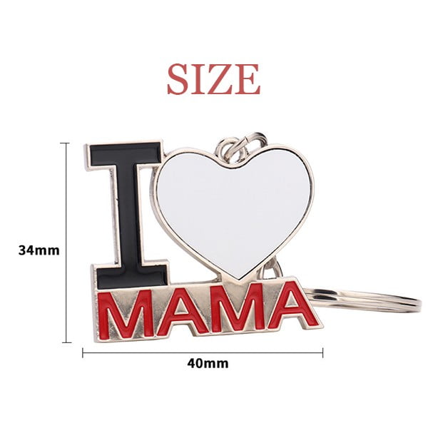 Interesting Catchword Cherry Pick Keychain Metal Keyring Holder Love MAMA Mother
