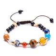 thumbnail image 4 of Pulseras para mujer, regalos para mujer, pulsera de cuentas de ocho planetas para hombre y mujer, pulsera de chakras de yoga con universo de piedra natural, estilo playero., 4 of 5