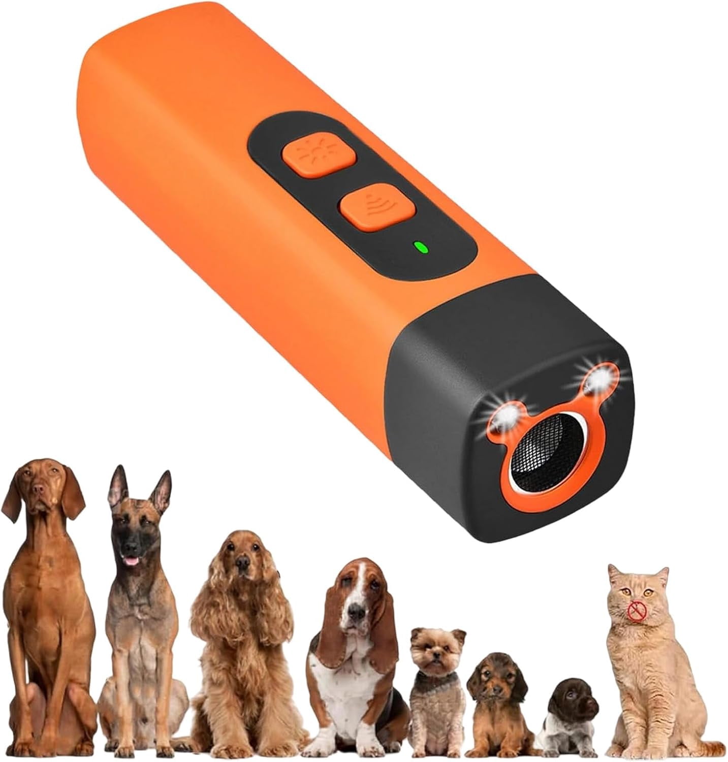 Wateresty Ultrasonic Dog Bark Deterrent Device, Humane & Effective Dog Repeller, 2025 New Anti Barking Whistle, Safe Portable for Indoor Outdoor Use Own or Neighbor's Dogs Orange 1PCS