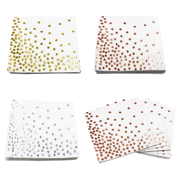 LOLIPPYY 20Pcs Dinner Party Napkins Plated Silver with Attractive Dots Pattern