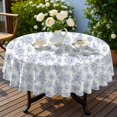 thumbnail image 4 of Pioneer Flower Floral Print Pattern Round Tablecloth 60 X 60 Inch, Wrinkle Resistant Wipeable Table Cloth for Kitchen Dining Picnic Patio Party, 4 of 6