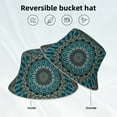 thumbnail image 5 of Kll Mandala Bucket Hat For Women Men Packable Travel Beach Sun Hat Outdoor Rave Accessories Reflective Fisherman Cap, 5 of 9