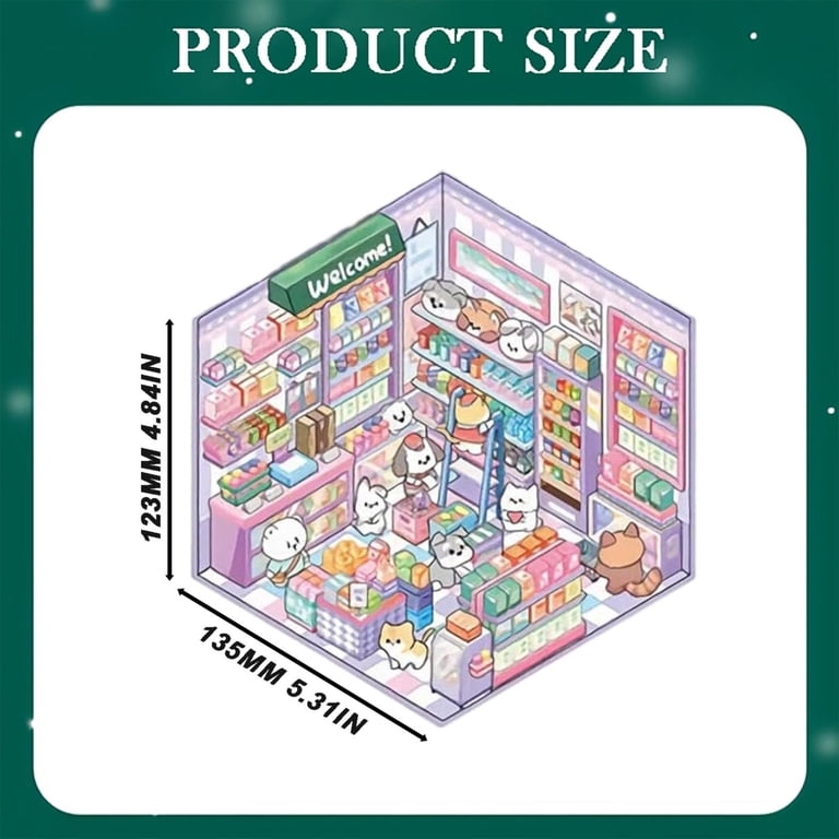 Qaestuan 6 Juegos de Pegatinas 3D para Casa, Reutilizables Pegatinas para Casa en Miniatura, 3D Cartoon Sticker Scene, Divertidas stickers de Bricolaje para Escena, para Adultos y Niños Qaestuan 6 Juegos de Pegatinas 3D para Casa, Reutilizables Pegatinas para Casa en Miniatura, 3D Cartoon Sticker Scene, Divertidas stickers de Bricolaje para Escena, para Adultos y Niños