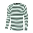 thumbnail image 5 of INSPIRE CHIC Men's Striped Crew Neck Long Sleeve T-shirt Cotton Pullover Top, 5 of 6