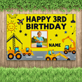 thumbnail image 2 of Yellow Construction Themed Backdrop Banner with Photo Frame for 3rd Birthday, Happy 3rd Birthday Decoration, Party Supplies, Photography Props, Party Decor, Birthday Party Background, 2 of 7