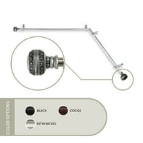 Galileo 13/16 inch Corner Window Curtain Rod 120-170" - Satin Nickel