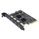 thumbnail image 4 of Tarjeta de Expansión PCIE 4X A USB3.2 de 5 Puertos USB3.2 GEN2 Tarjeta Adaptadora de Alta Velocidad de 10 Gbps Chip AMS3142 PC con, 4 of 9