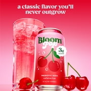 Bloom Nutrition Pop Shirley Temple Prebiotic Soda, 12 fl oz, 4 Pack Cans
