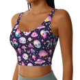 thumbnail image 2 of Fotbe Skull mushroom space Sujetador Deportivo Largo sin Aros para Mujer con Almohadillas y Soporte Medio, Transpirable y Absorbente, Camiseta Tipo Chaleco o Tank Top-X-Large, 2 of 8