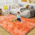 thumbnail image 4 of ZENELESS Fluffy Shag Rug,4x6ft Tie-Dye Orange Super Soft Indoor Modern Area Rugs Perfect for Kid's Room, Cloakroom, 4 of 8
