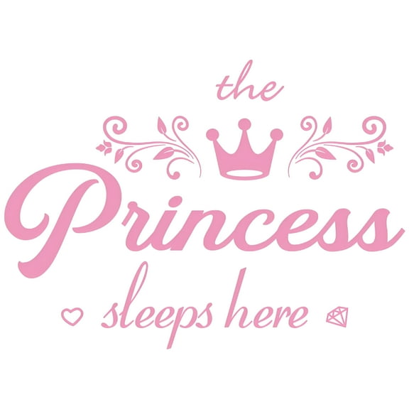LAMIRO Grand Princess Crown Wall Decal Toddler Girl Room Decor,Suitable for Kids Baby Girl Bedroom Decor Nursery Home Decor Mural
