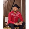 thumbnail image 6 of COOFANDY Men's Cowboy Button Up Western Shirts Cotton Embroidered Long Sleeve Shirt, 6 of 6