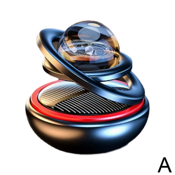 Car Freshener Solar Energy, Solar-Powered Car Freshener & Aroma Diffuser, Rotating Purifier for Car Interior, Automatic Rotation Dashboard Decoration, Refillable Perfume Pad