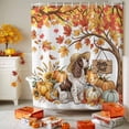 thumbnail image 3 of Fall Dog Pumpkin Shower Curtains for Bathroom, Maple Leaf Floral Waterproof Fabric Shower Curtain for Bathroom Bathtub Decoration, Machine Washable, 54x"78", 3 of 9