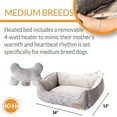 thumbnail image 3 of K&H Pet Products Mother’s Heartbeat Heated Puppy Bed Heated Bed + Bone Pillow Gray Medium Breed Heartbeat 13 X 16 Inches, 3 of 11