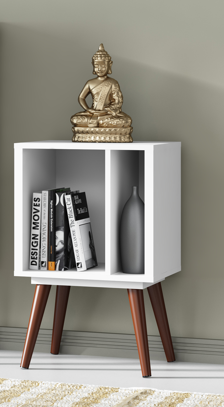Ideaz International 23601 Small Cubby Bookcase White Satin