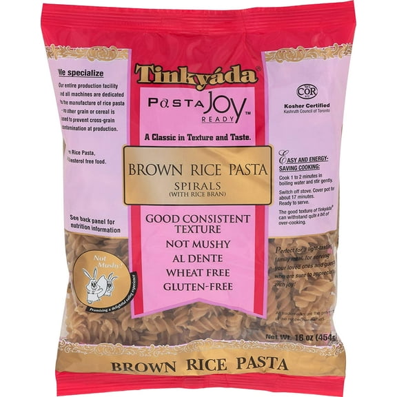 Tinkyada Brown Rice Pasta Spirals Gluten Free -- 16 oz Pack of 4