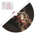 thumbnail image 3 of Rateoe Victorian Gentle Cat Print Christmas Tree Skirt 30" for Xmas Holiday New Year Party Circle Tree Mat Ornaments Decoration, 3 of 7