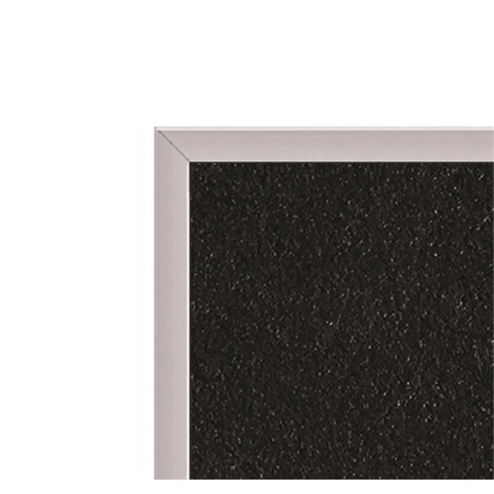 Ghent Recycled Bulletin Board - Satin Aluminum Frame - 4ft H x 7ft  4"W - Black