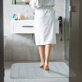 thumbnail image 2 of LAICAIW Memory Foam Bath Mat Large Size, Soft and Comfortable, Super Water Absorption, Non-Slip, Thick, Machine Wash, Easier to Dry for Bathroom Floor Rug (44 x 24 Inch, Silver), 2 of 7
